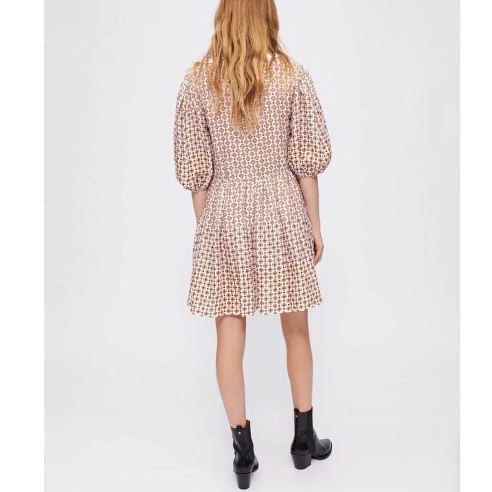 MAJE Romelange Linen Dress With Embroidered Collar - Picture 4 of 9